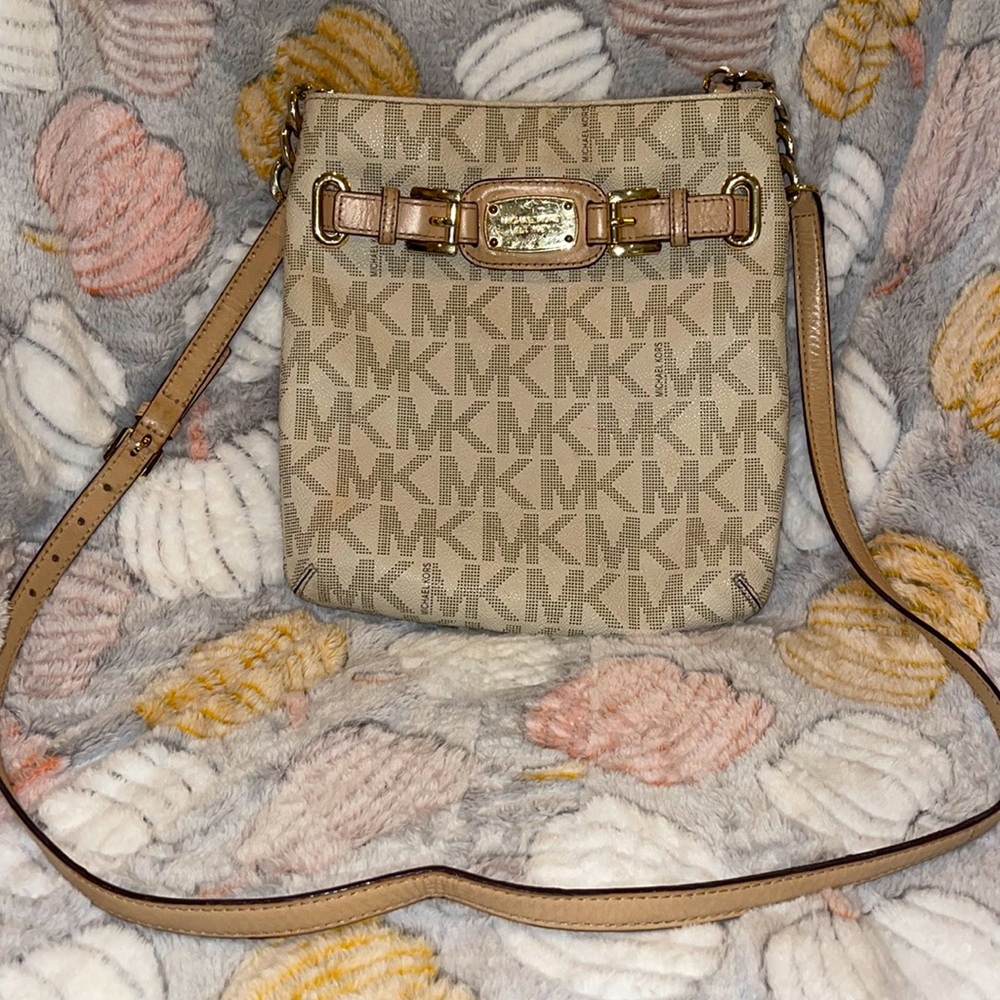 White mk logo crossbody